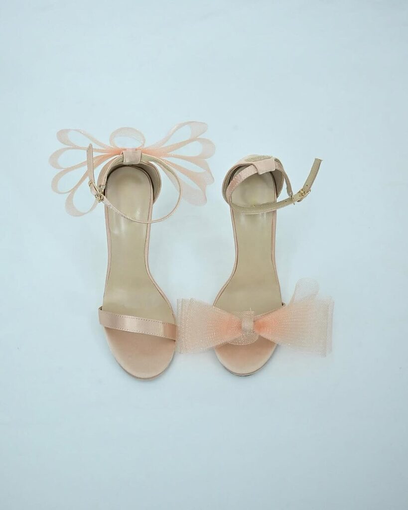 Rosegold Bow Stiletto Heels for Women Party Wear | UrbanToes