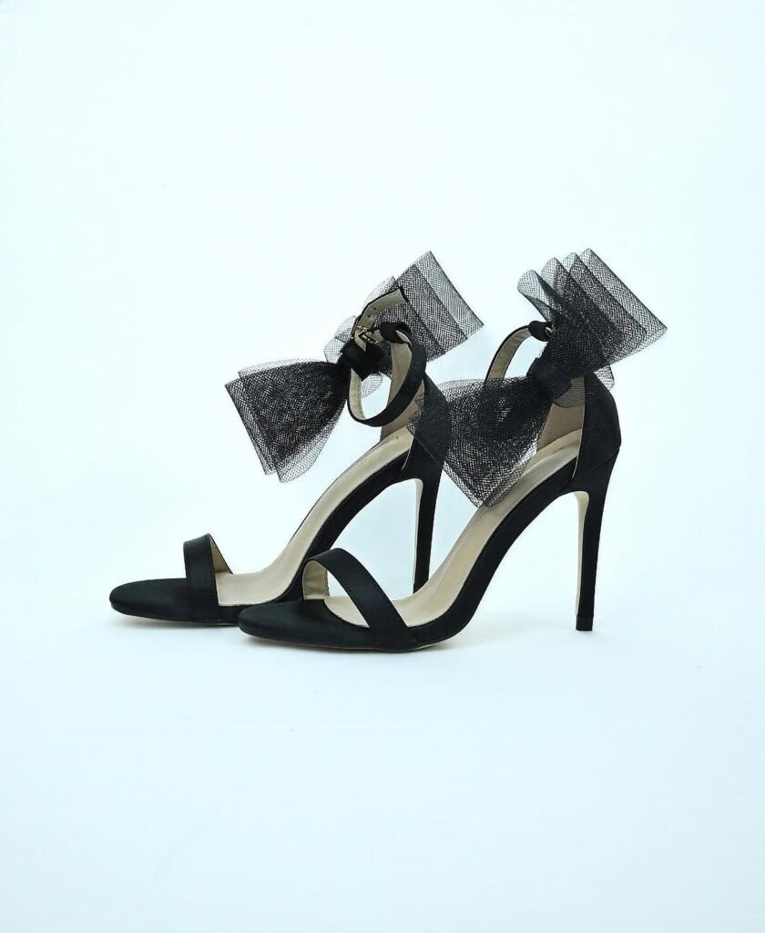 Black Bow Stiletto Heels for Women Party Wear | UrbanToes