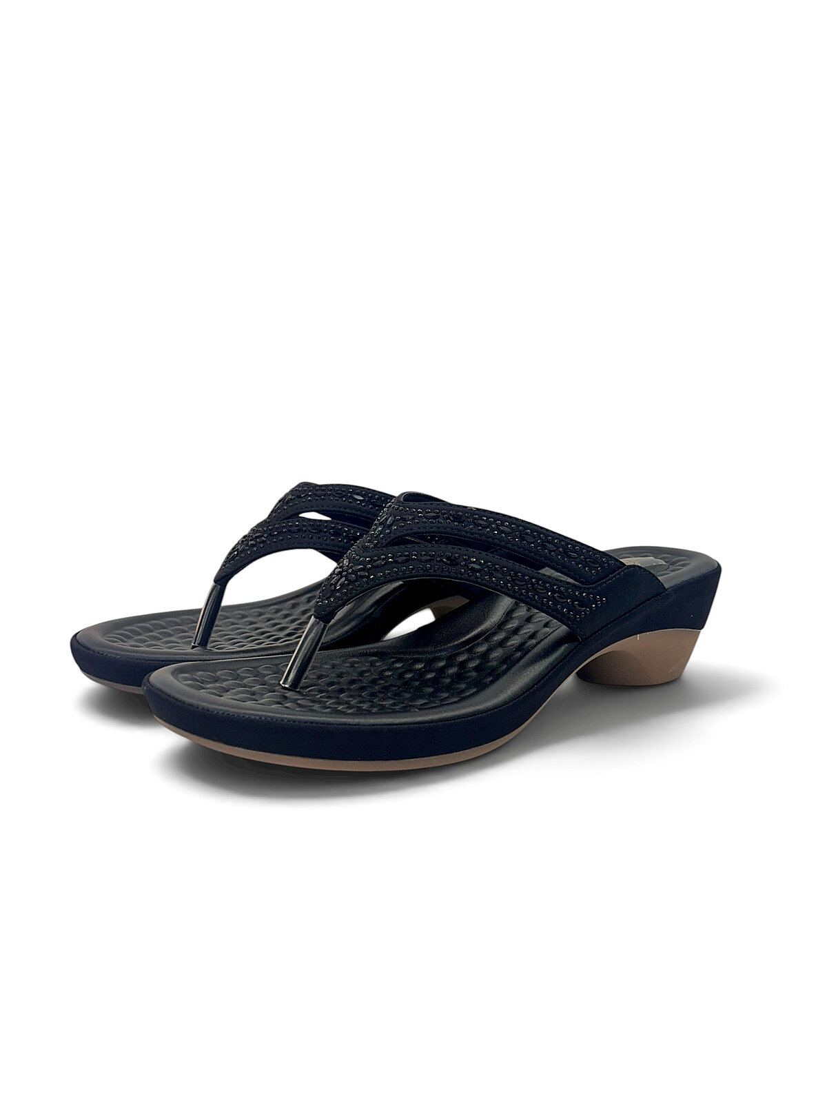 Black Toe Post Sandals for Women Daily Wear | UrbanToes - Image 2