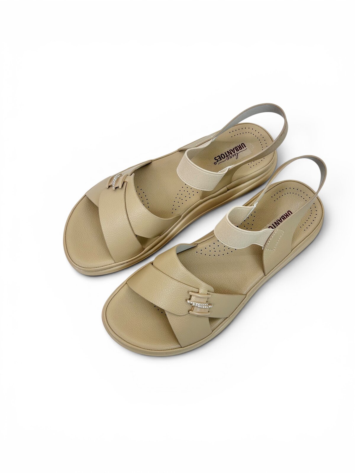 Beige Comfort Sandals for Women Daily Wear | UrbanToes - Image 4