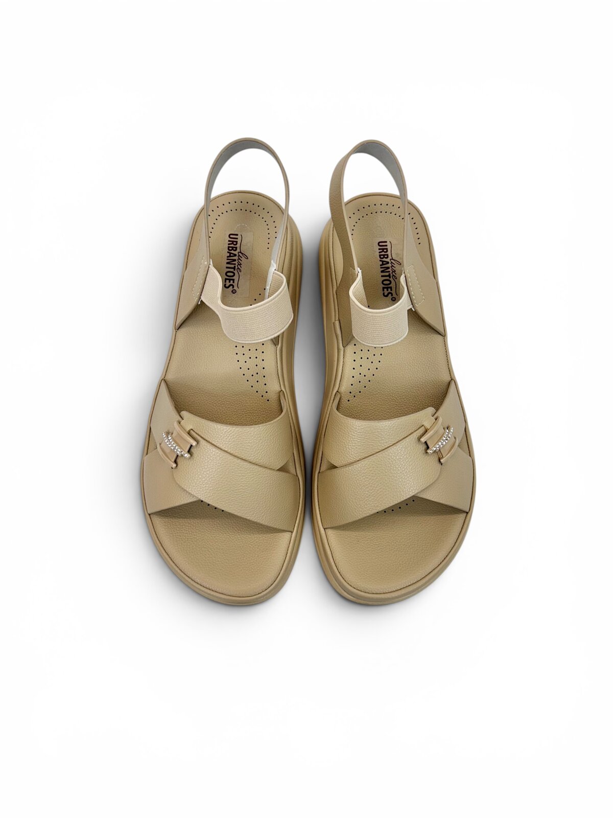 Beige Comfort Sandals for Women Daily Wear | UrbanToes - Image 3