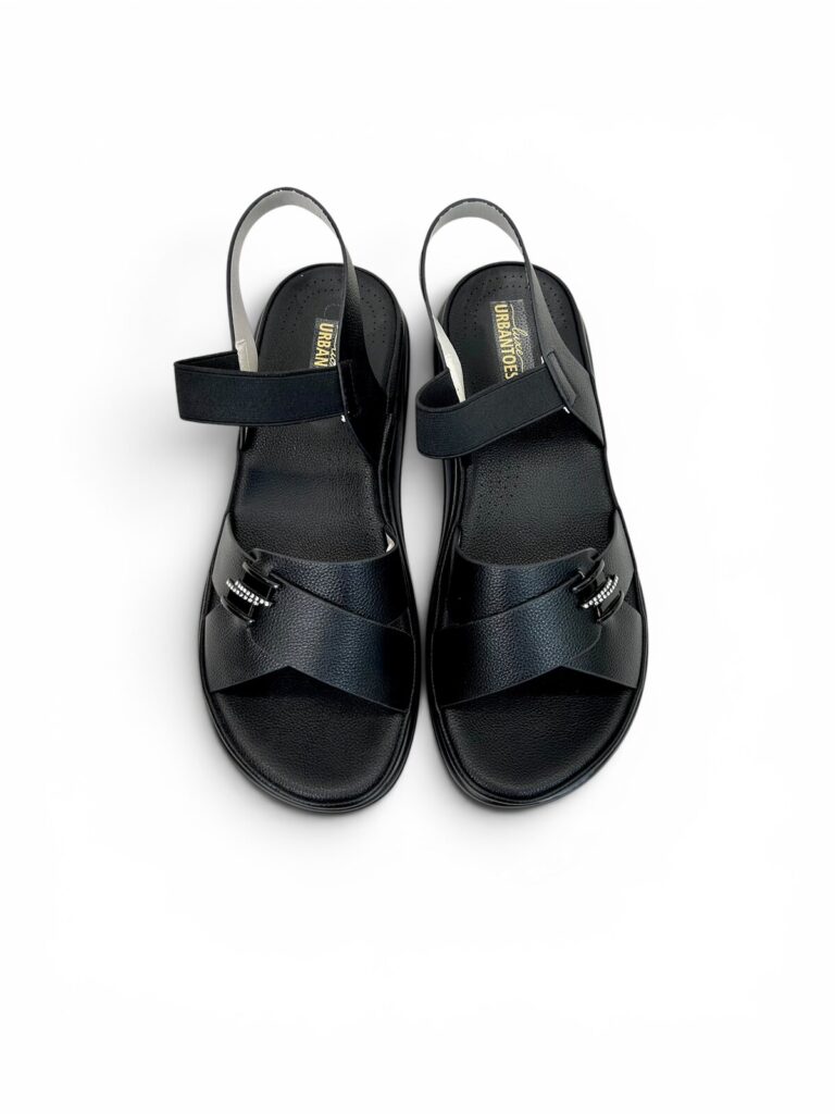 Black Comfort Sandals for Women Daily Wear | UrbanToes