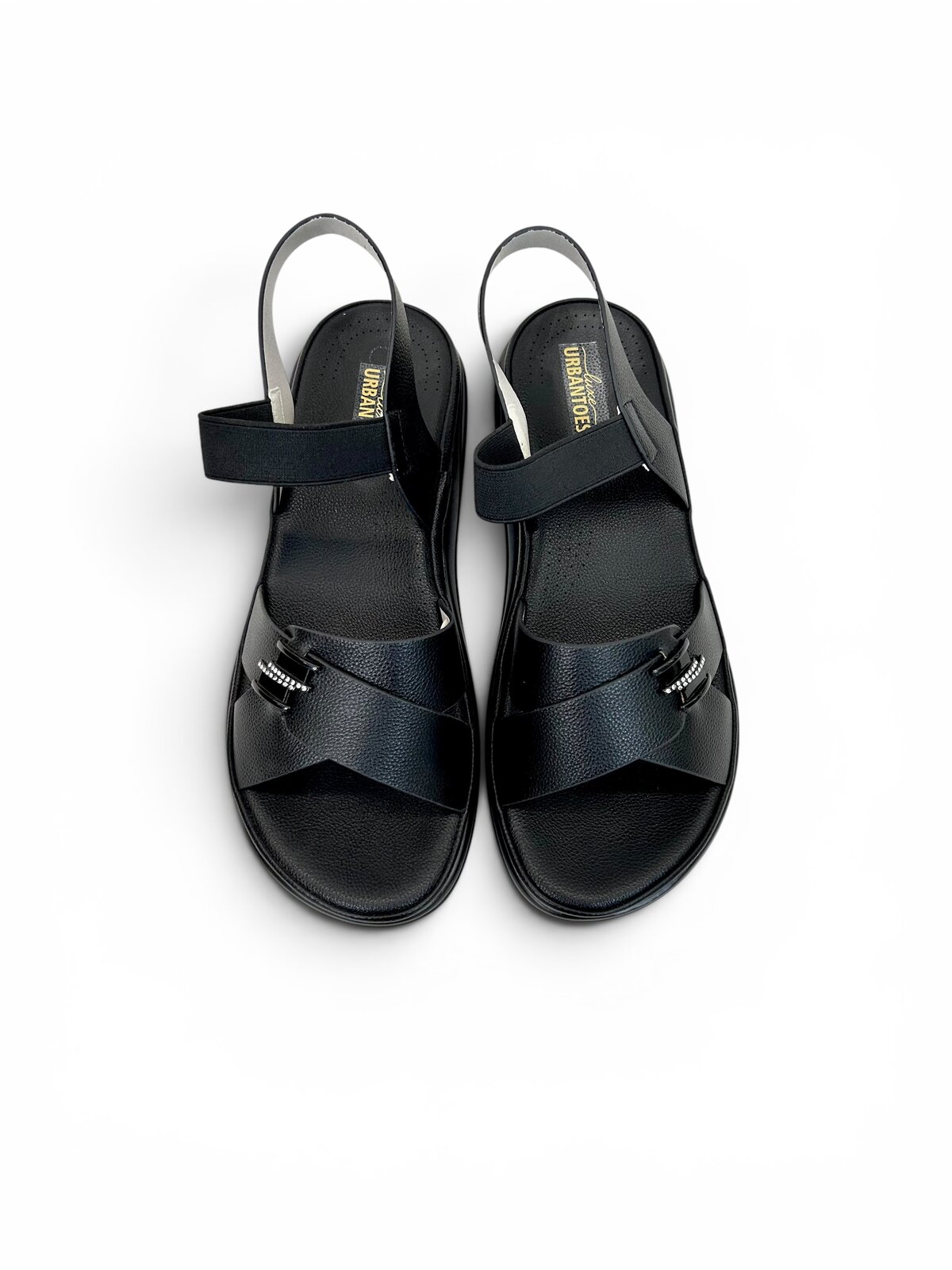 Black Comfort Sandals for Women Daily Wear | UrbanToes - Image 3