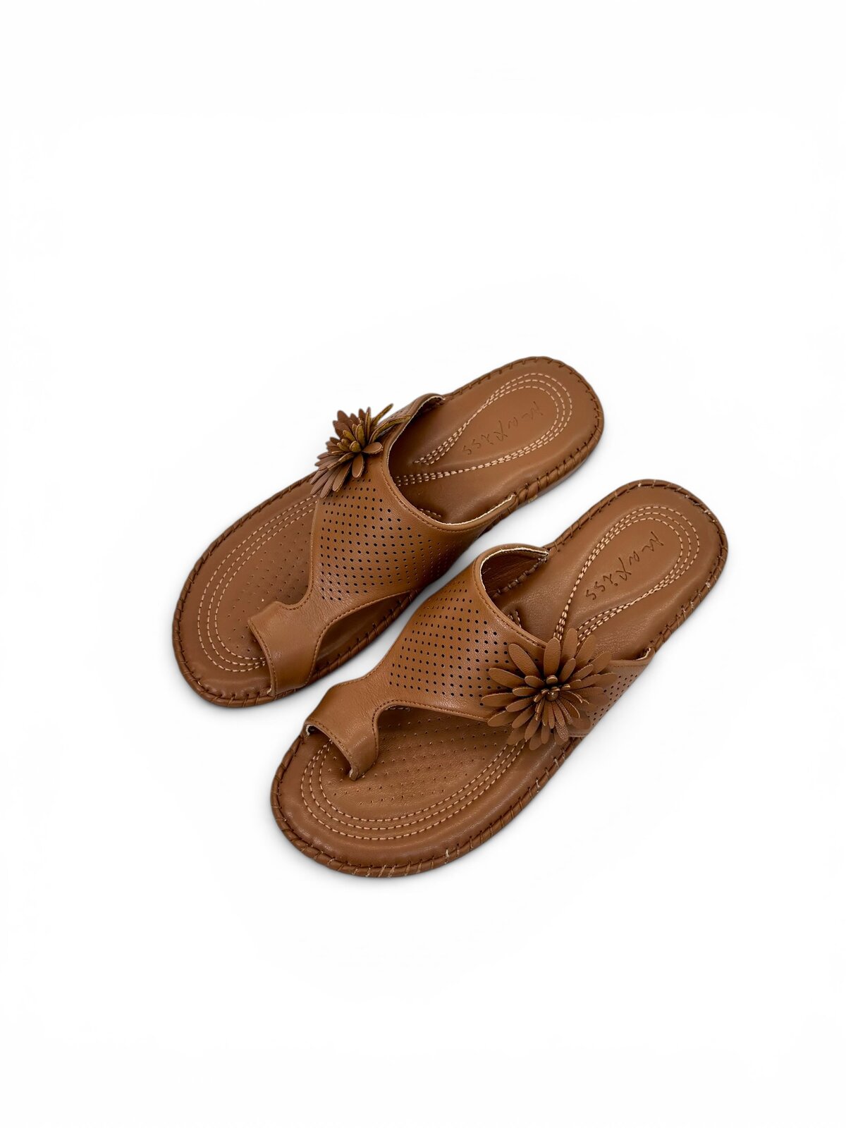 Brown Comfort Toe Ring Sandals for Women with Floral Detail | Urbantoes - Image 4