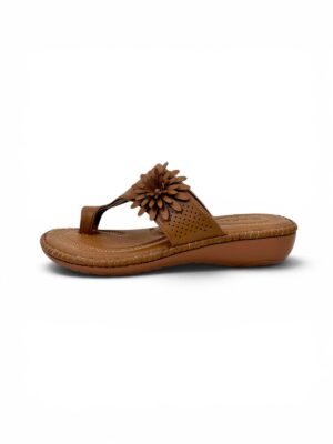 brown comfort toe ring sandals for women