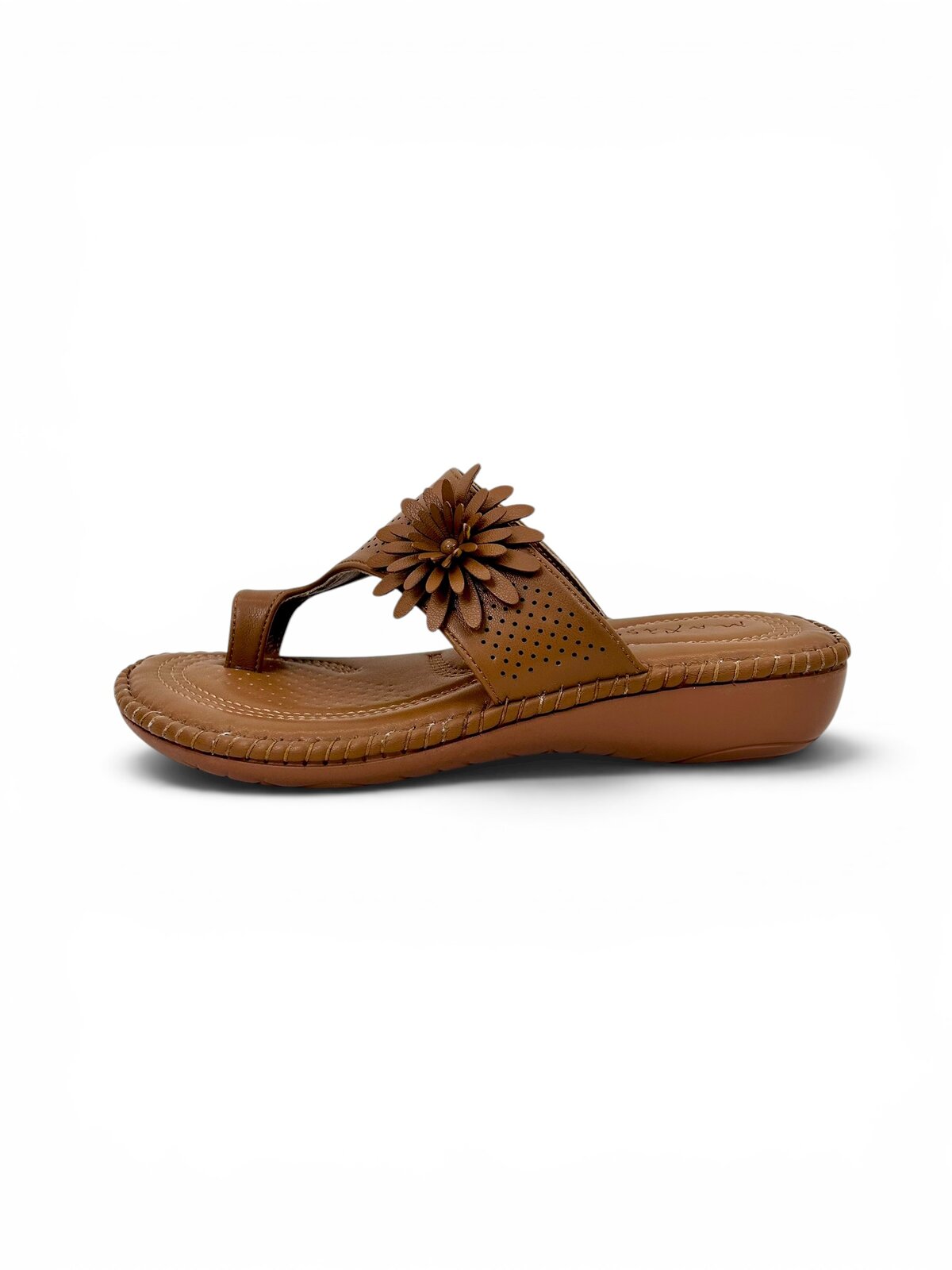 brown comfort toe ring sandals for women