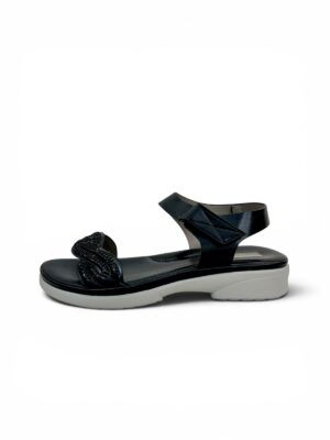 black comfort wedge sandals for women