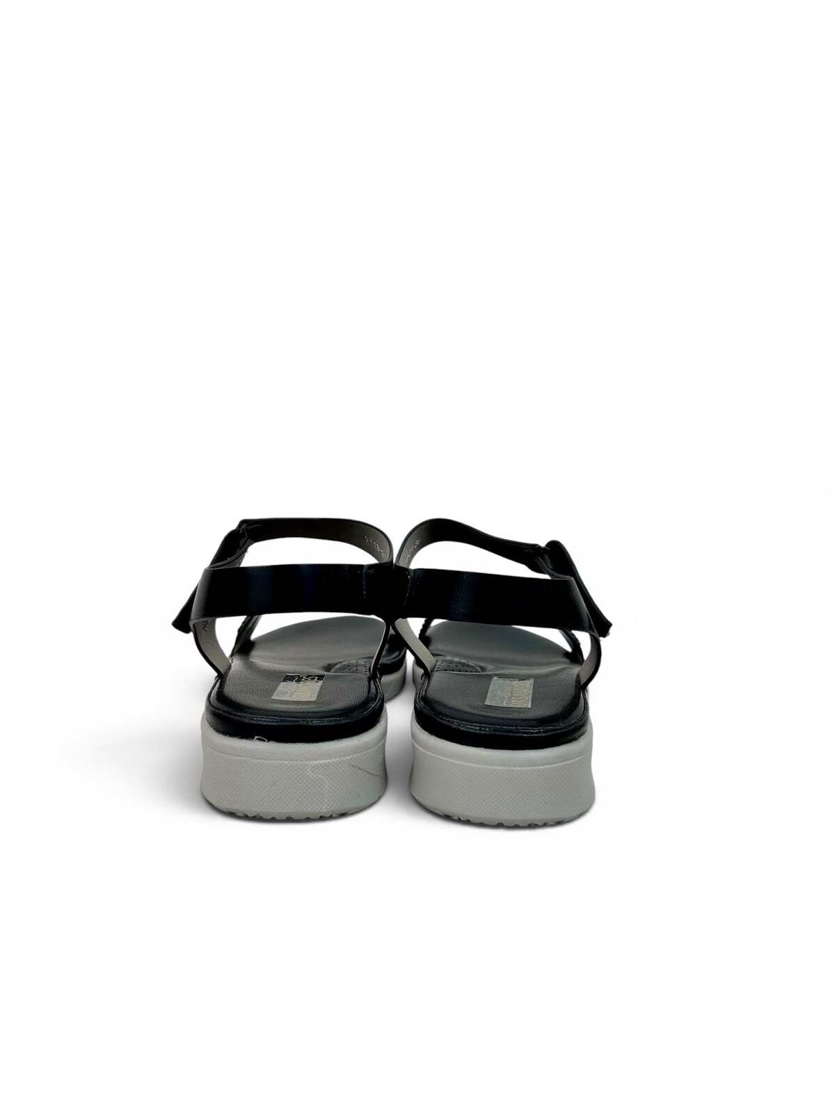Black Comfort Wedge Sandals for Women with Rhinestone Strap | UrbanToes - Image 4