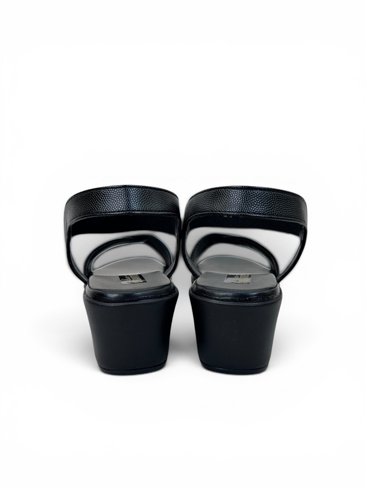 Black Comfort Wedge Sandals for Women with Elastic Ankle Strap | UrbanToes - Image 5