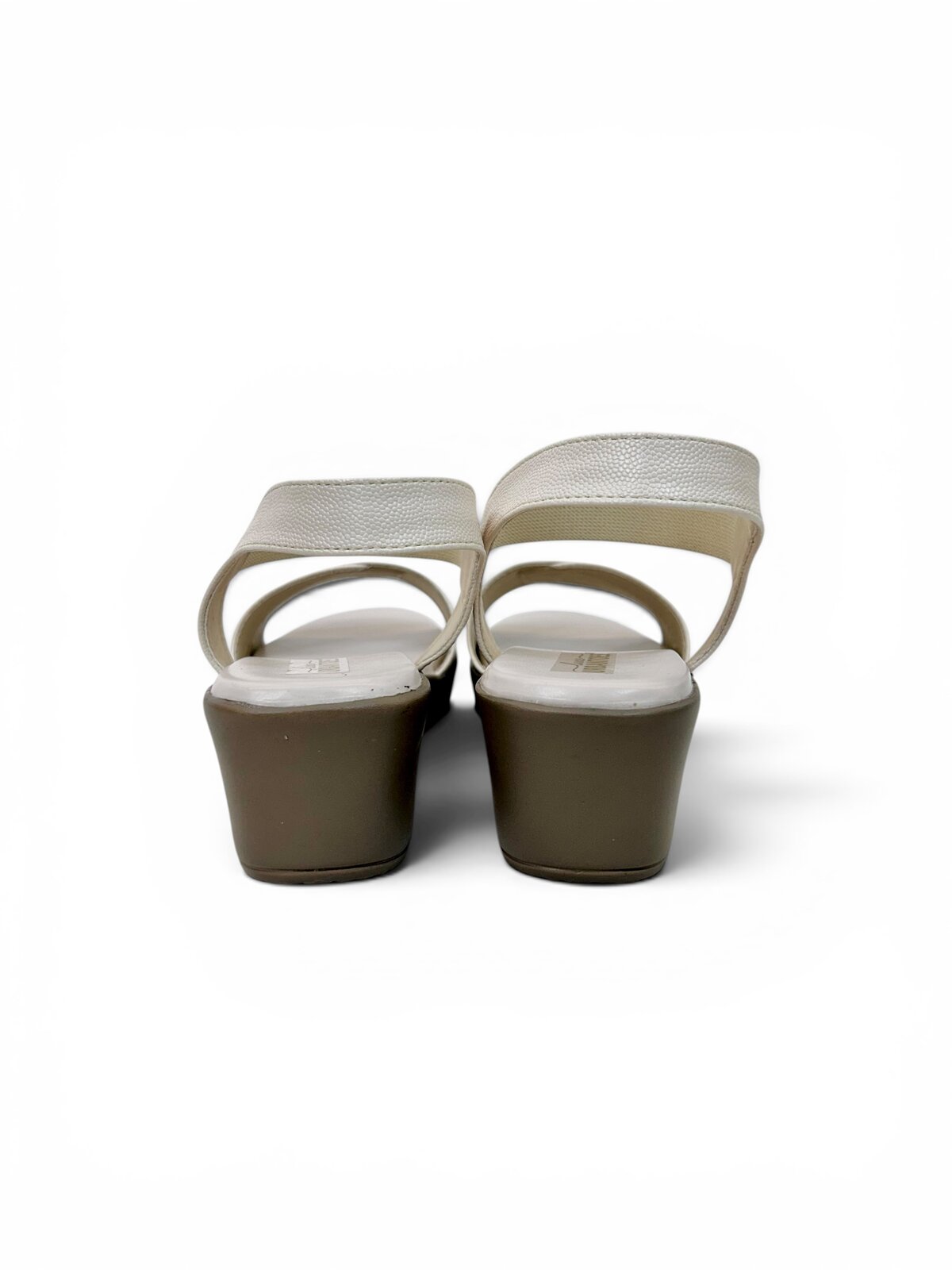 Cream Comfort Wedge Sandals for Women with Elastic Ankle Strap | UrbanToes - Image 5