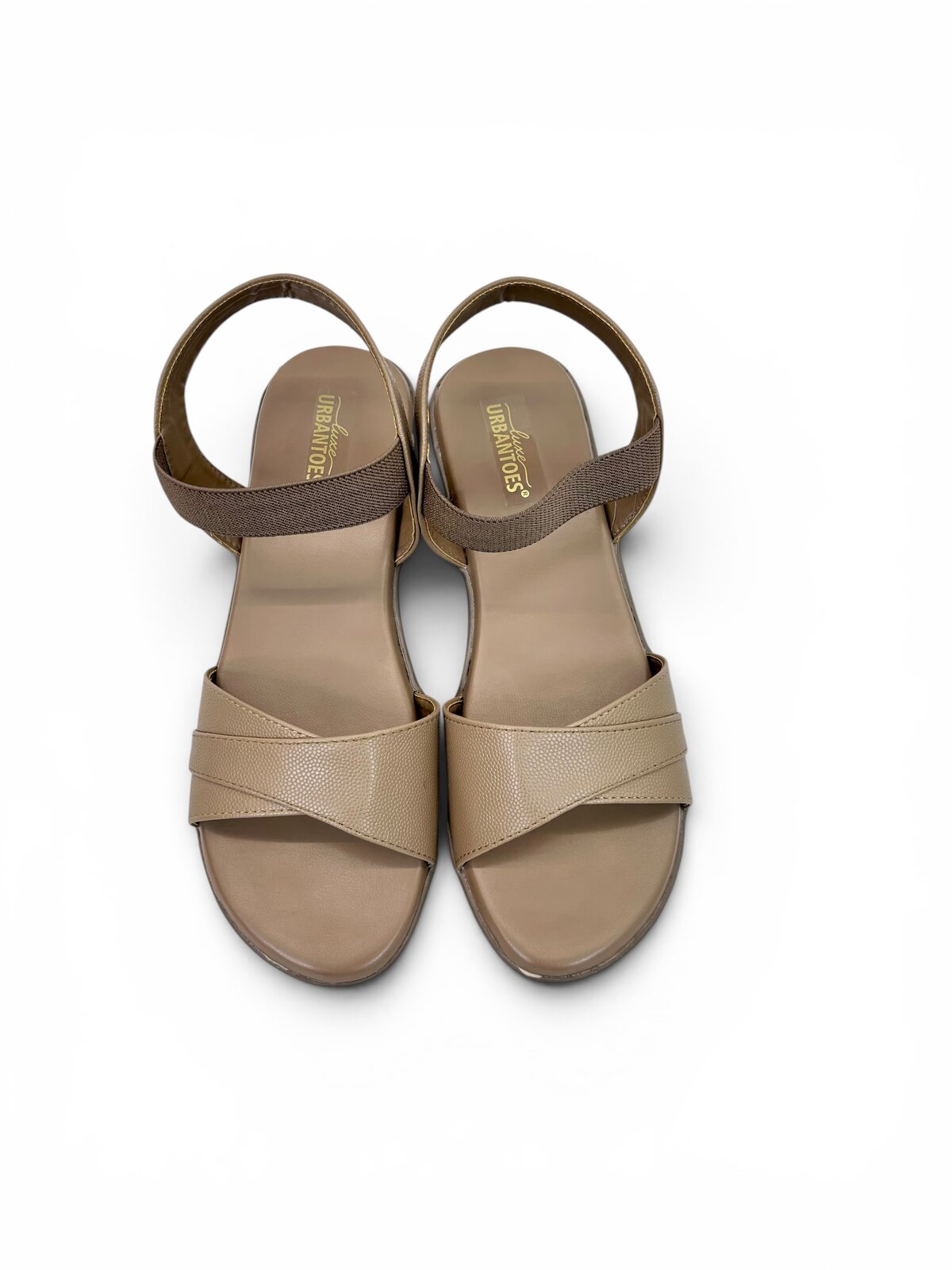 Brown Comfort Wedge Sandals for Women with Elastic Ankle Strap | UrbanToes - Image 2