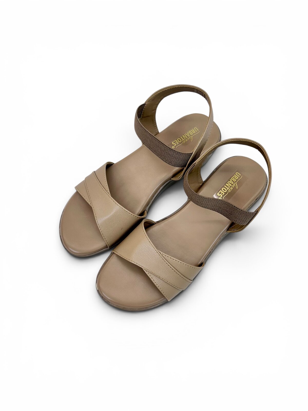 Brown Comfort Wedge Sandals for Women with Elastic Ankle Strap | UrbanToes - Image 4