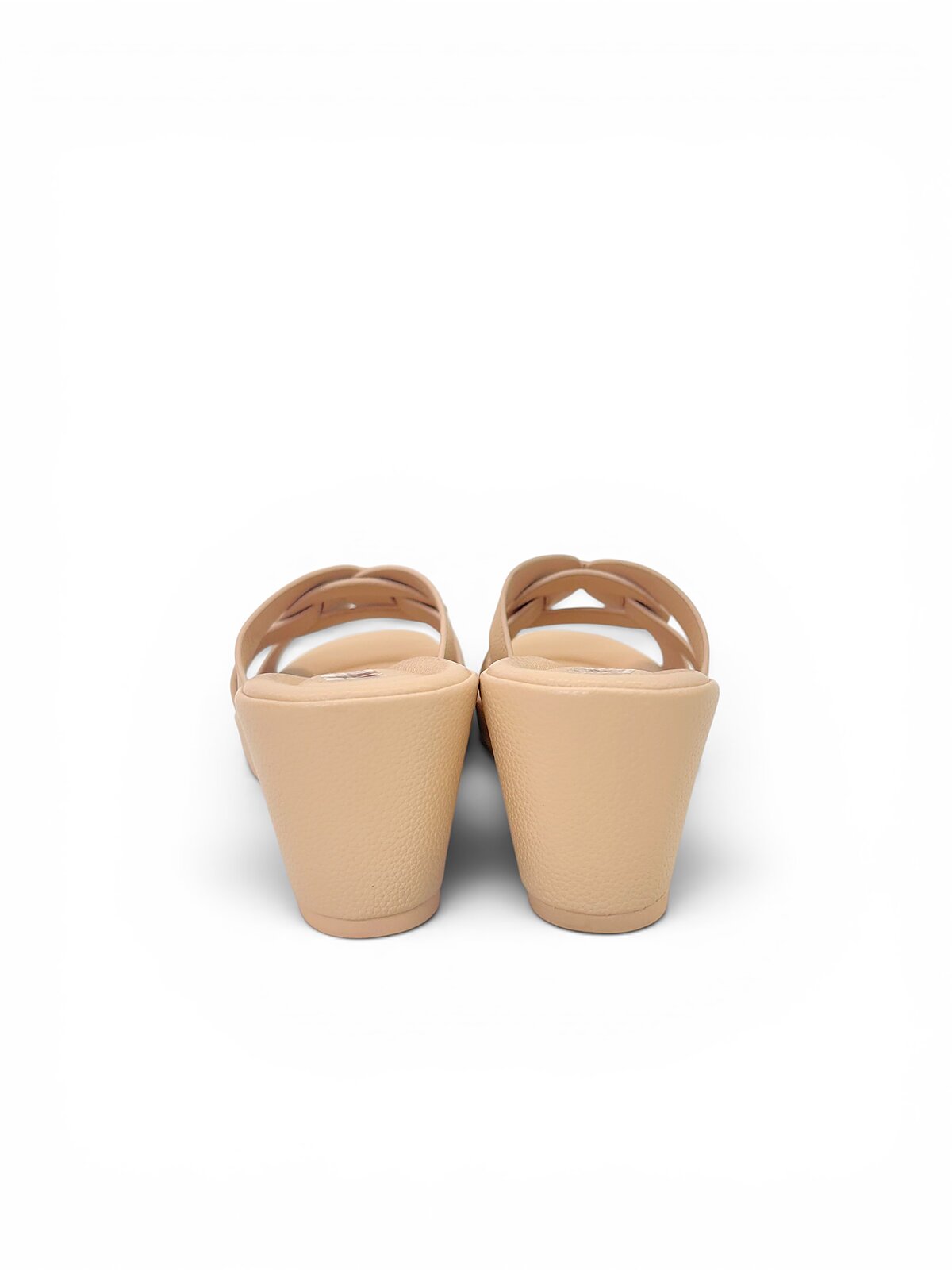 Beige Wedge Slippers for Women with Cross Strap Comfort | UrbanToes - Image 5