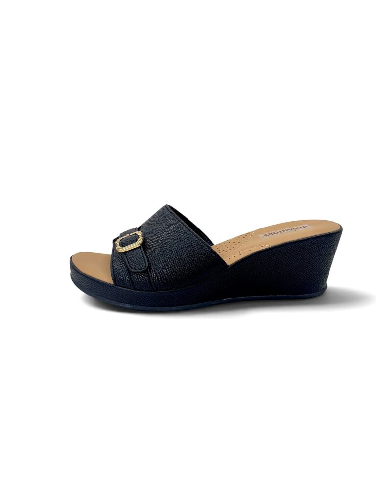 Black Wedge Sandals for Women Daily Wear | UrbanToes