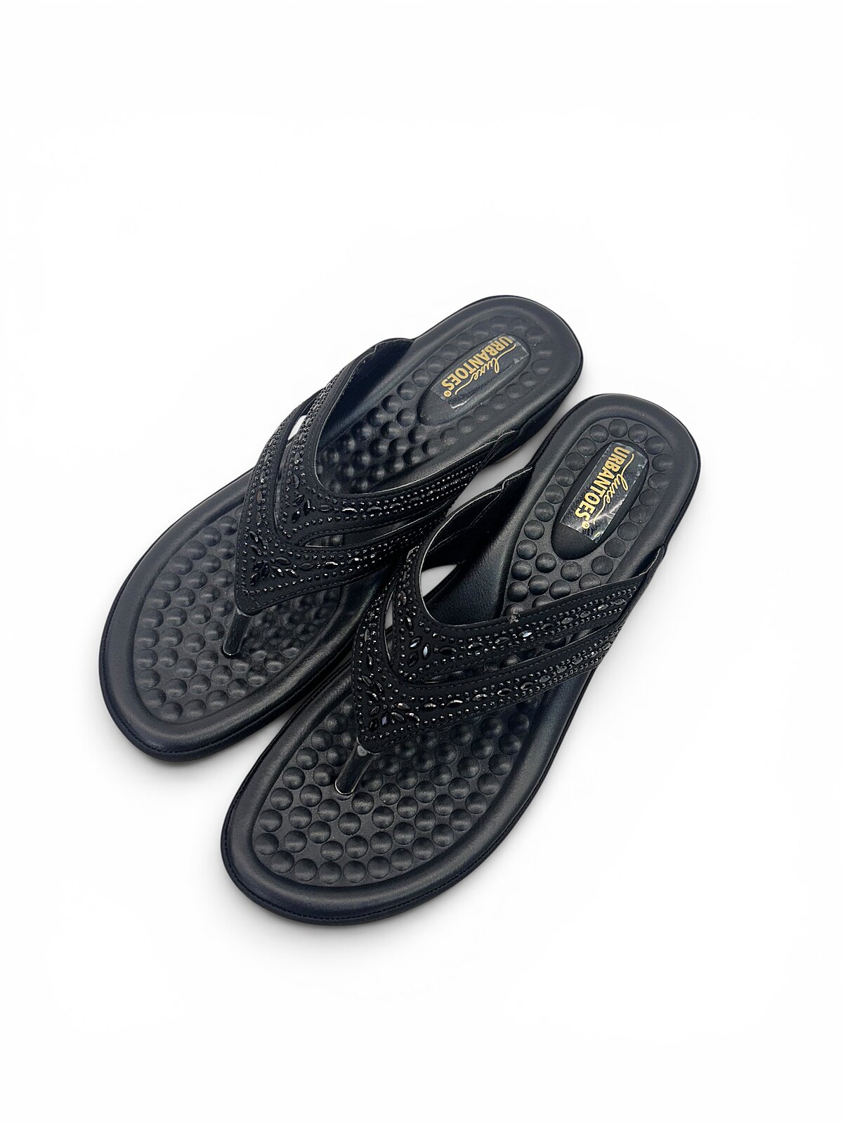 Black Toe Post Sandals for Women Daily Wear | UrbanToes - Image 4