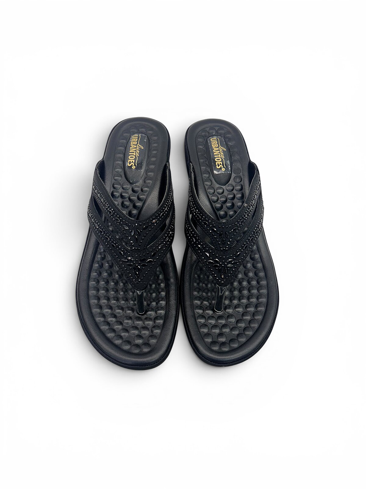 Black Toe Post Sandals for Women Daily Wear | UrbanToes - Image 3