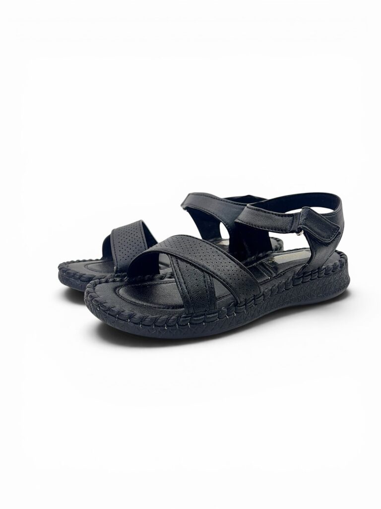 Black Comfort Sandals for Women with Adjustable Ankle Strap | UrbanToes
