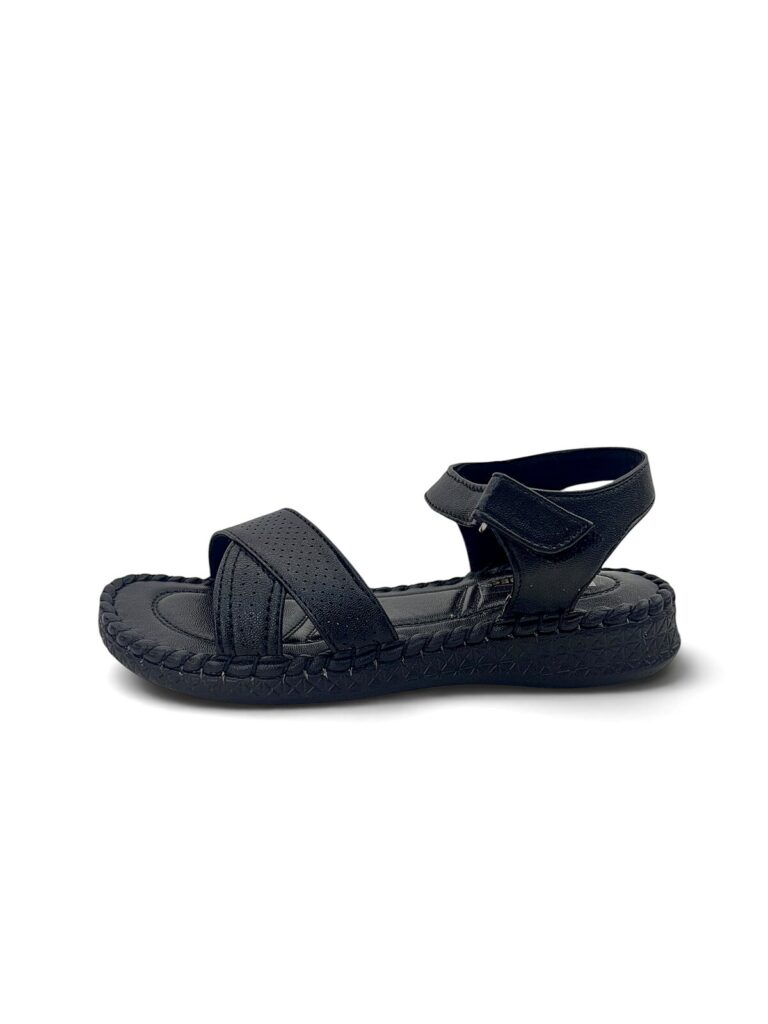 Black Comfort Sandals for Women with Adjustable Ankle Strap | UrbanToes