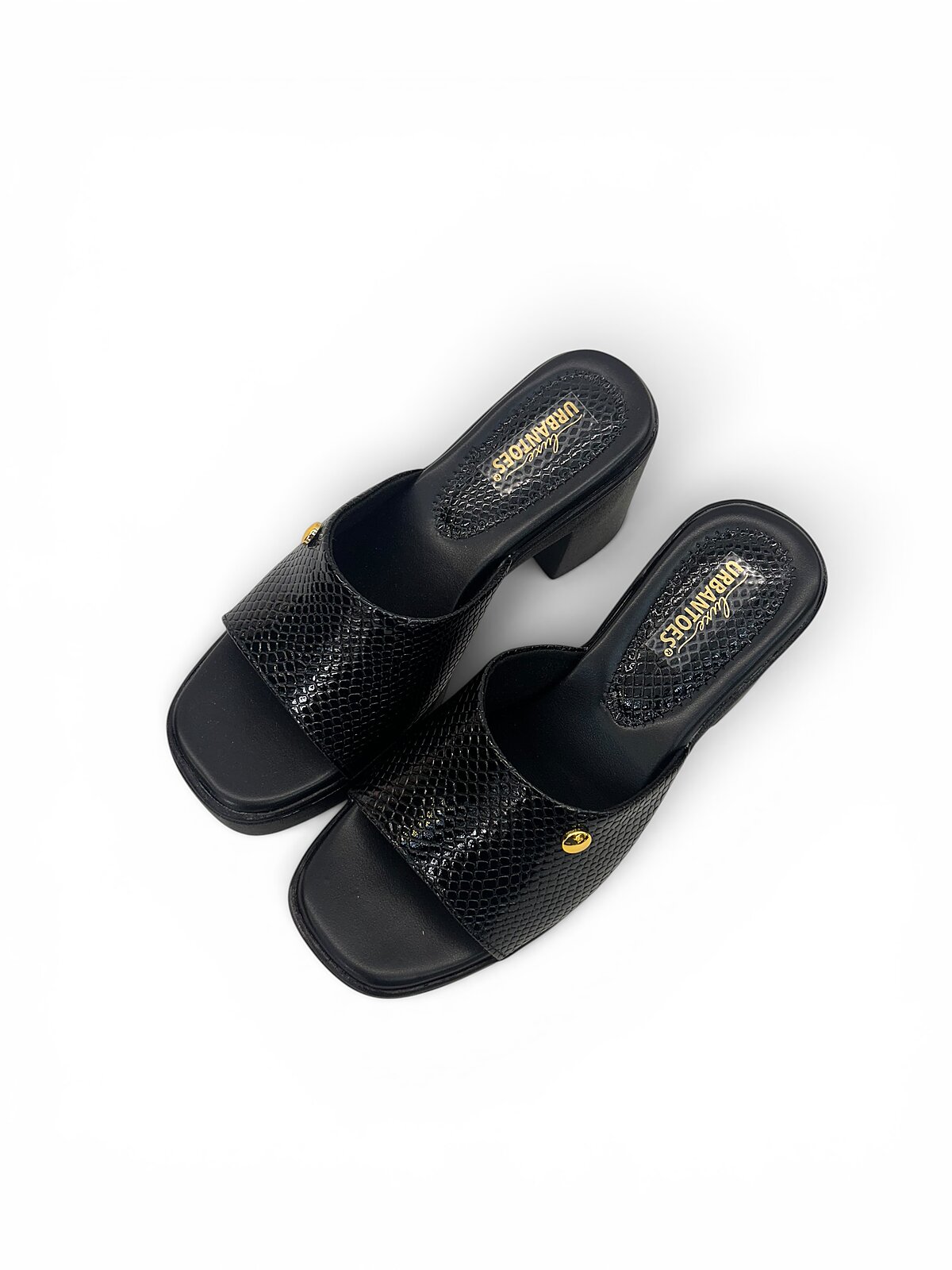 Black Platform Block Heel Mules for Women | UrbanToes - Image 2