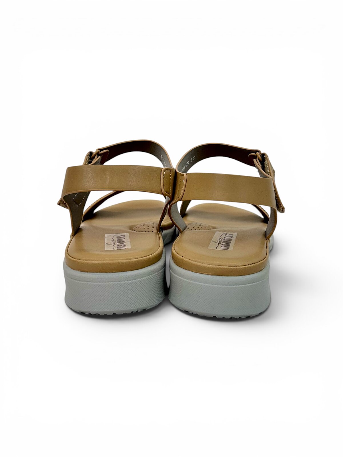 Tan Comfort Wedge Sandals for Women with Rhinestone Strap | UrbanToes - Image 4