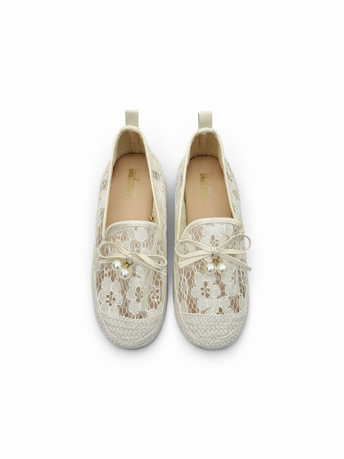 Cream Lace Espadrille Flats