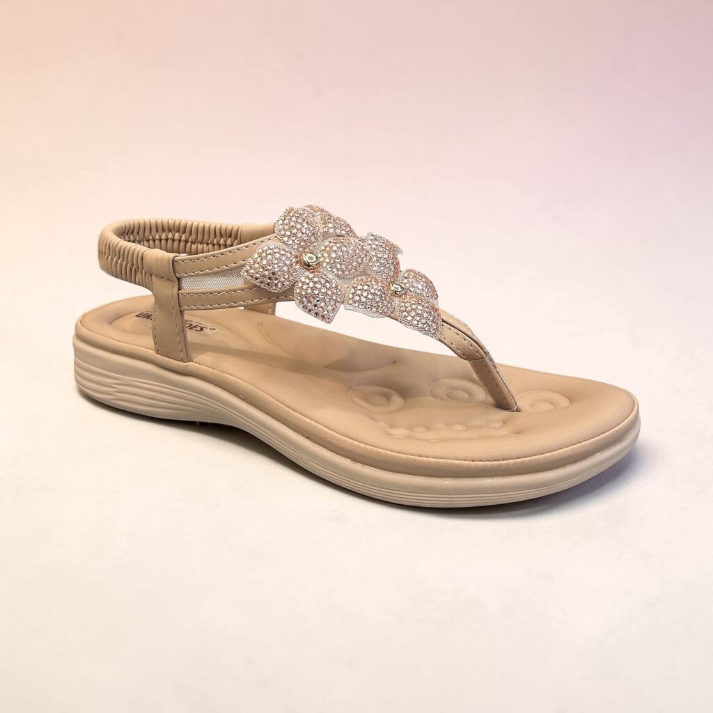 Pink Comfort Sandals Women Floral Backstrap-Urbantoes